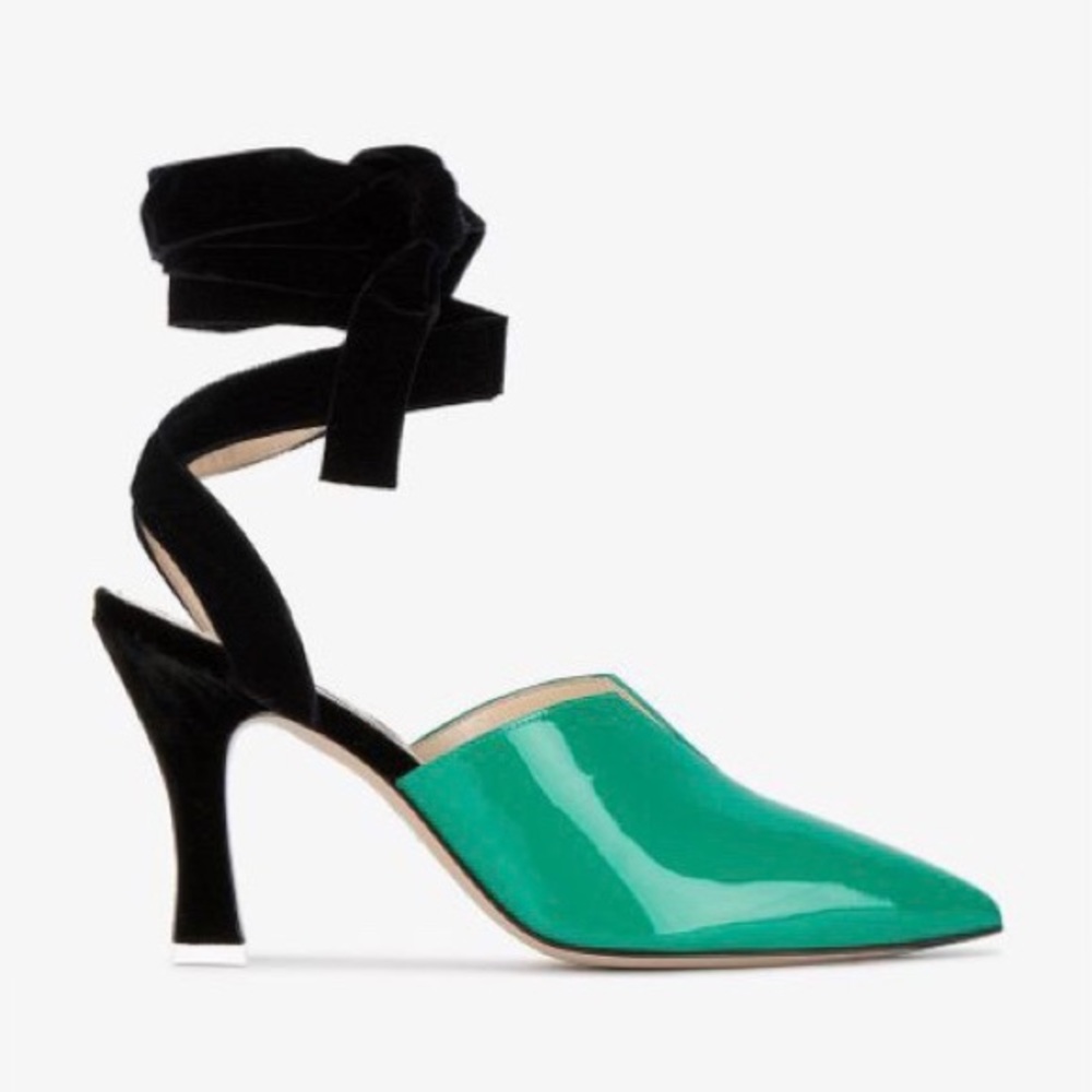Attico Green Patent Leather Olivia 95 Pumps